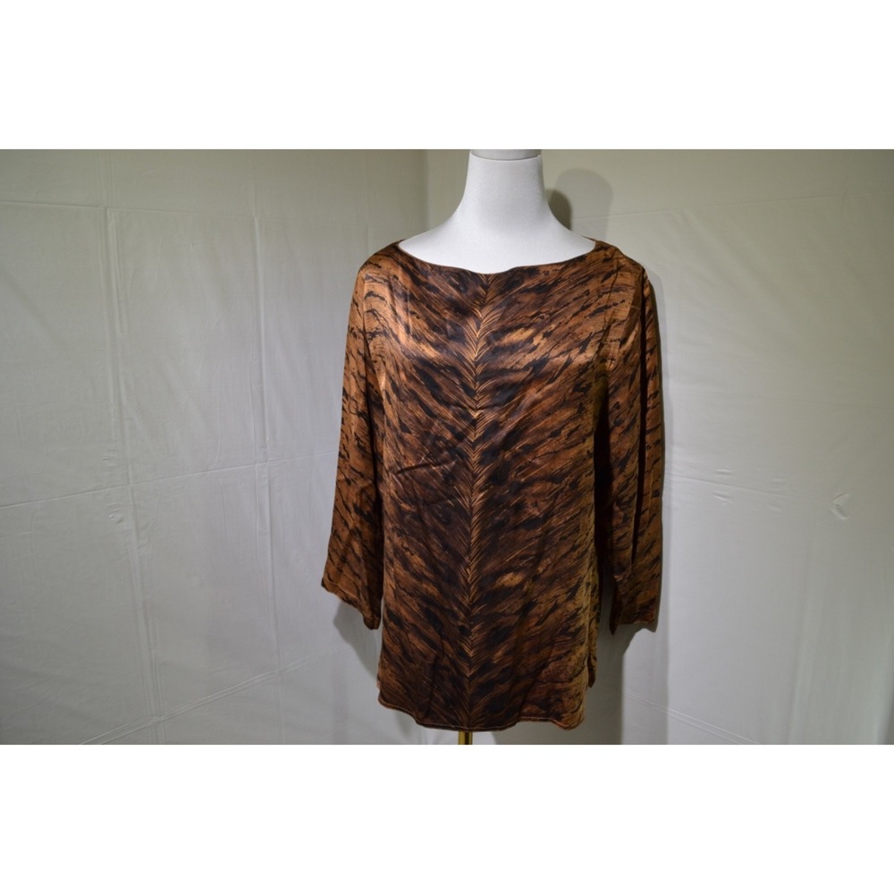 DONCASTER Silk Top Size 10 Tiger Strip Animal Print Women´s Blouse